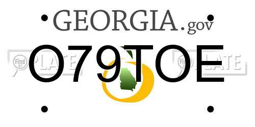 O79TOE Georgia License Plate