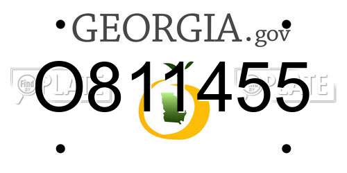 O811455 Georgia License Plate
