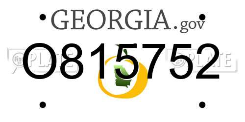 O815752 Georgia License Plate
