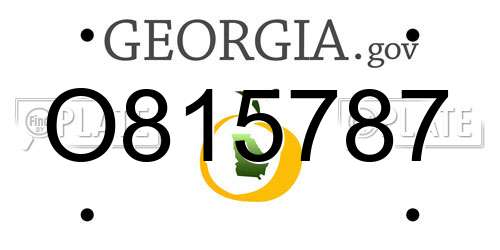 O815787 Georgia License Plate