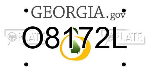 O8172L Georgia License Plate