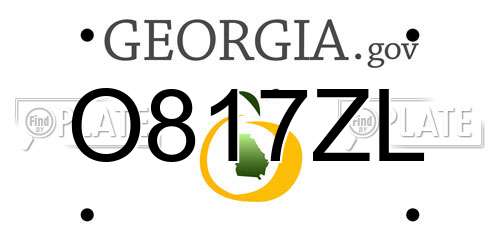 O817ZL Georgia License Plate