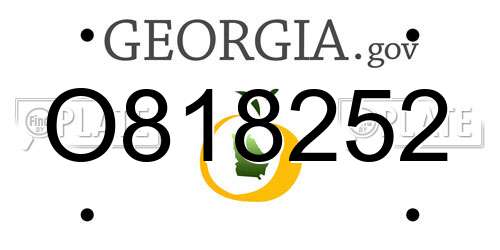O818252 Georgia License Plate