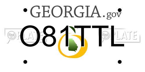 O81TTL Georgia License Plate