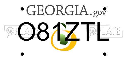 O81ZTL Georgia License Plate