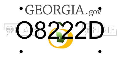 O8222D Georgia License Plate