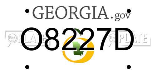 O8227D Georgia License Plate