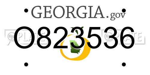 O823536 Georgia License Plate