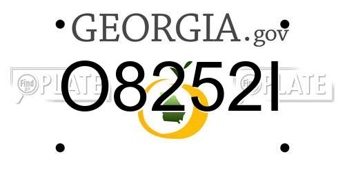 O8252I Georgia License Plate