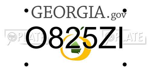 O825ZI Georgia License Plate