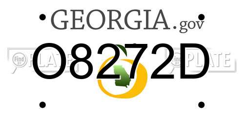 O8272D Georgia License Plate