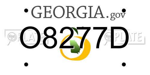 O8277D Georgia License Plate