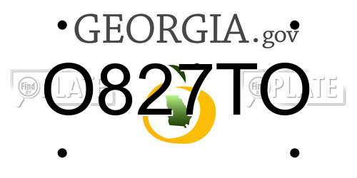 O827TO Georgia License Plate