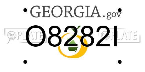 O8282I Georgia License Plate
