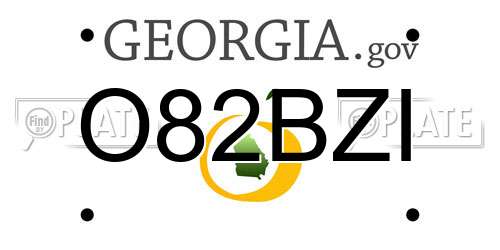 O82BZI Georgia License Plate
