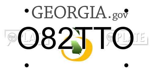 O82TTO Georgia License Plate