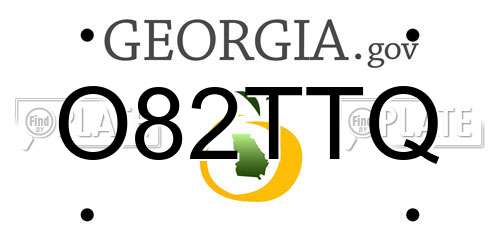 O82TTQ Georgia License Plate