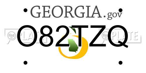 O82TZQ Georgia License Plate