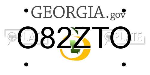 O82ZTO Georgia License Plate