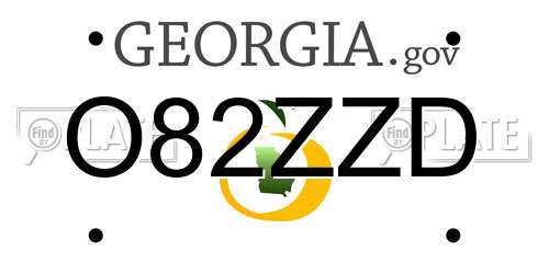 O82ZZD Georgia License Plate