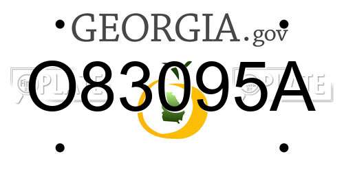 O83095A Georgia License Plate