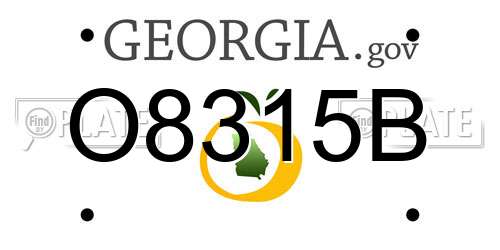 O8315B Georgia License Plate