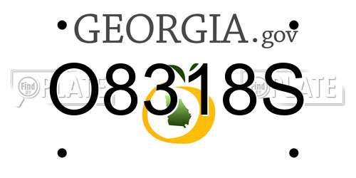 O8318S Georgia License Plate