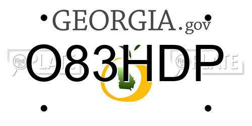O83HDP Georgia License Plate