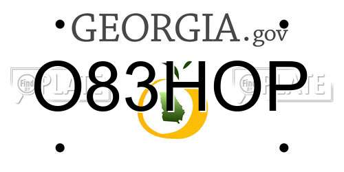 O83HOP Georgia License Plate