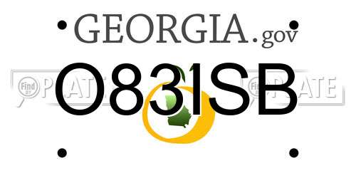 O83ISB Georgia License Plate