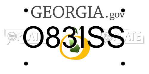 O83ISS Georgia License Plate