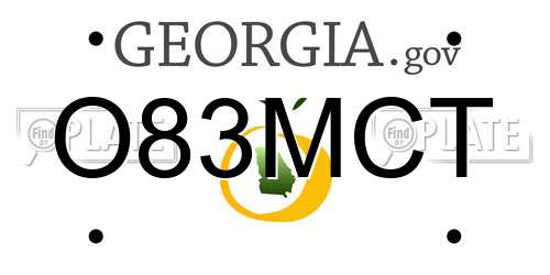 O83MCT Georgia License Plate