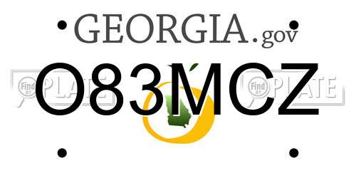 O83MCZ Georgia License Plate