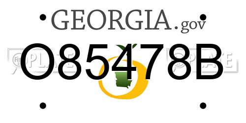 O85478B Georgia License Plate