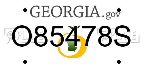 O85478S Georgia License Plate