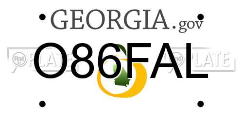 O86FAL Georgia License Plate