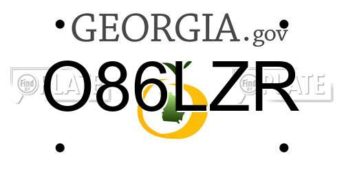 O86LZR Georgia License Plate