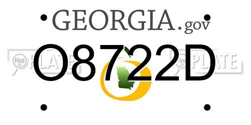 O8722D Georgia License Plate