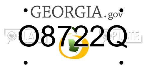 O8722Q Georgia License Plate