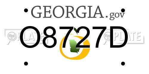 O8727D Georgia License Plate