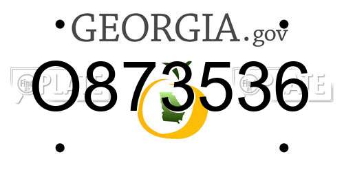 O873536 Georgia License Plate
