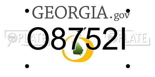 O8752I Georgia License Plate