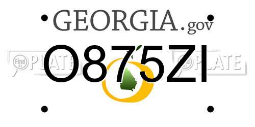 O875ZI Georgia License Plate