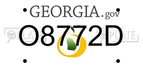 O8772D Georgia License Plate