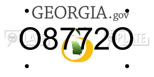 O8772O Georgia License Plate