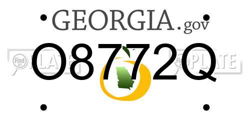 O8772Q Georgia License Plate