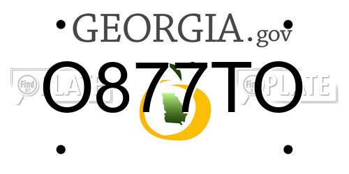 O877TO Georgia License Plate