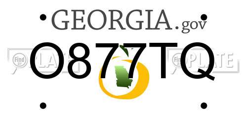 O877TQ Georgia License Plate