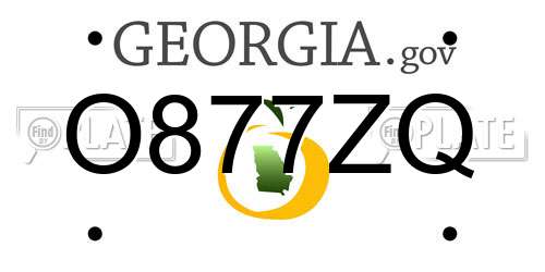 O877ZQ Georgia License Plate