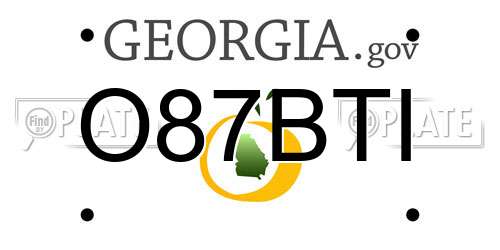 O87BTI Georgia License Plate